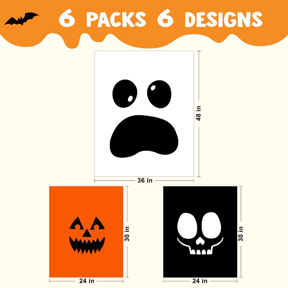 JOYIN Halloween Leaf Bags small size with spooky face designs