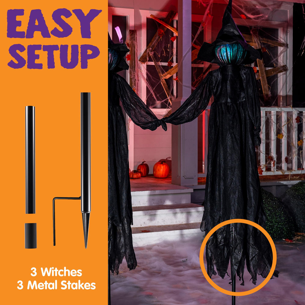 JOYIN Halloween witch decorations with changing light colours