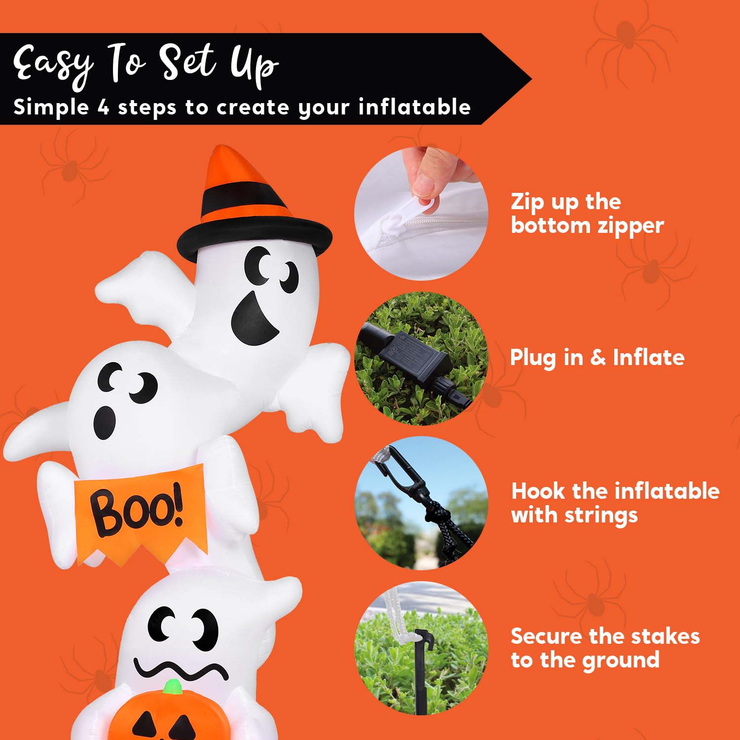 JOYIN inflatable ghost with other Halloween decorations