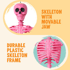 JOYIN Pink Skeleton in a spooky graveyard setting