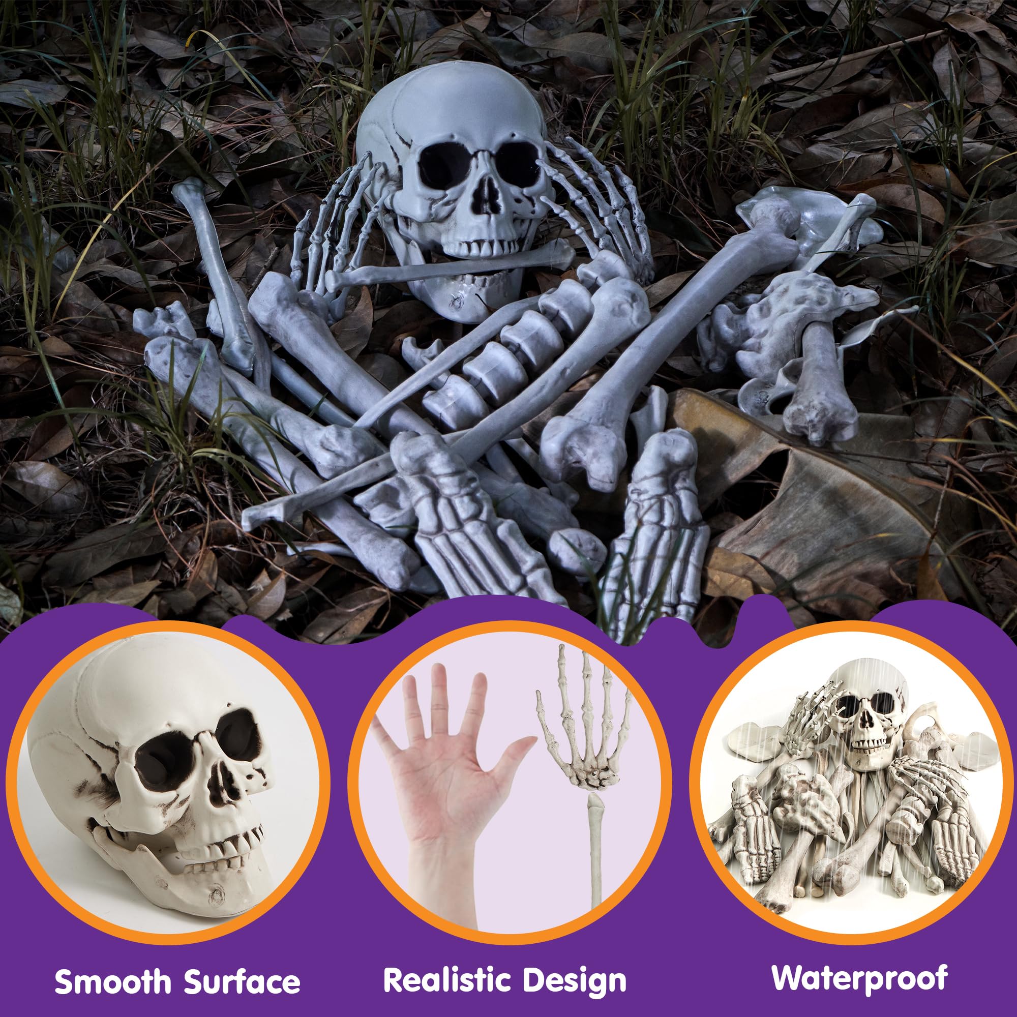 JOYIN skeleton bones set on a haunted house porch