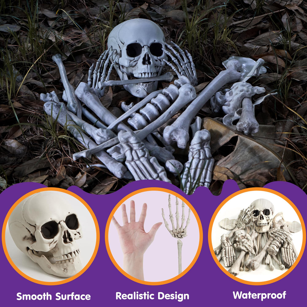 JOYIN skeleton bones set on a haunted house porch