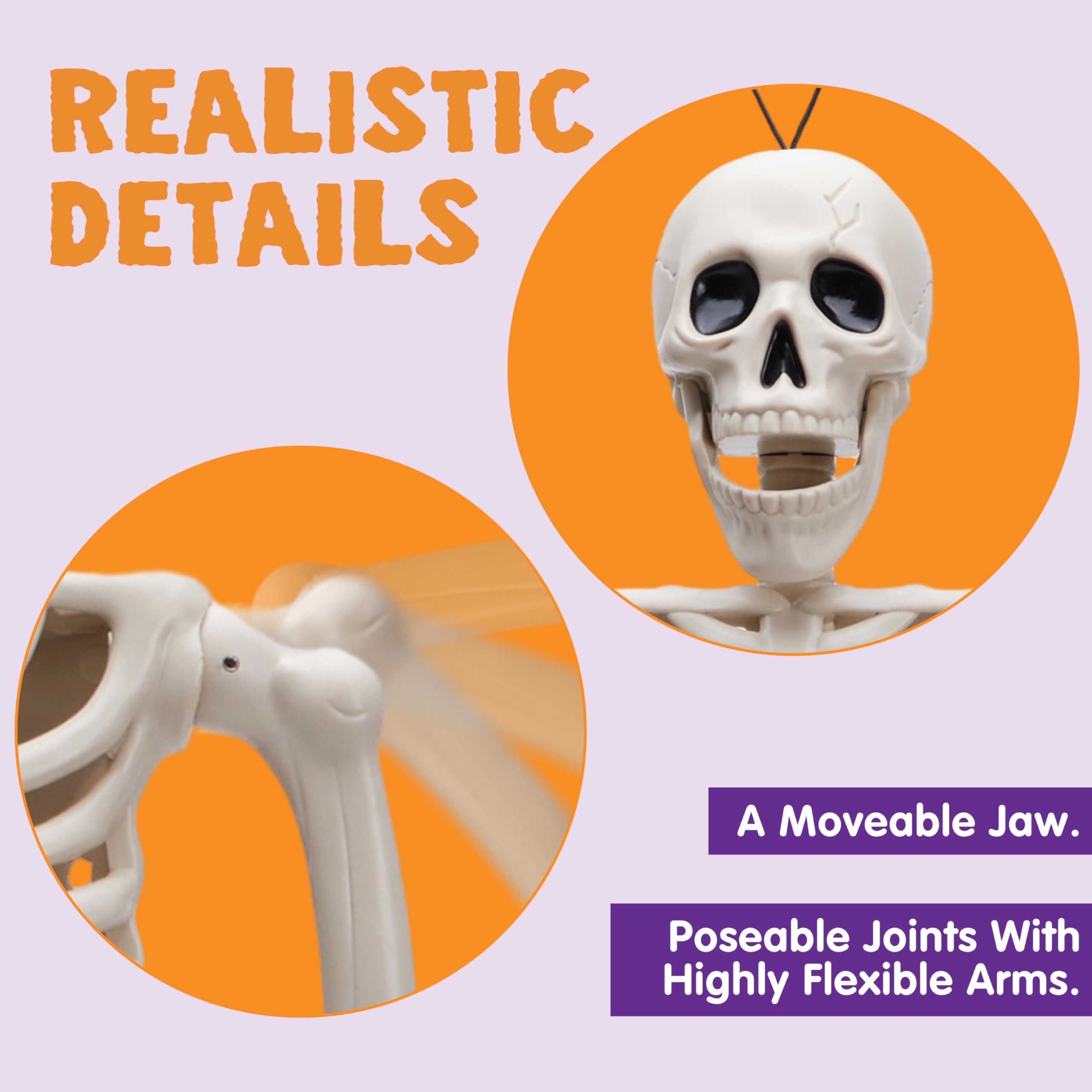 JOYIN skeleton set up in an indoor Halloween scene