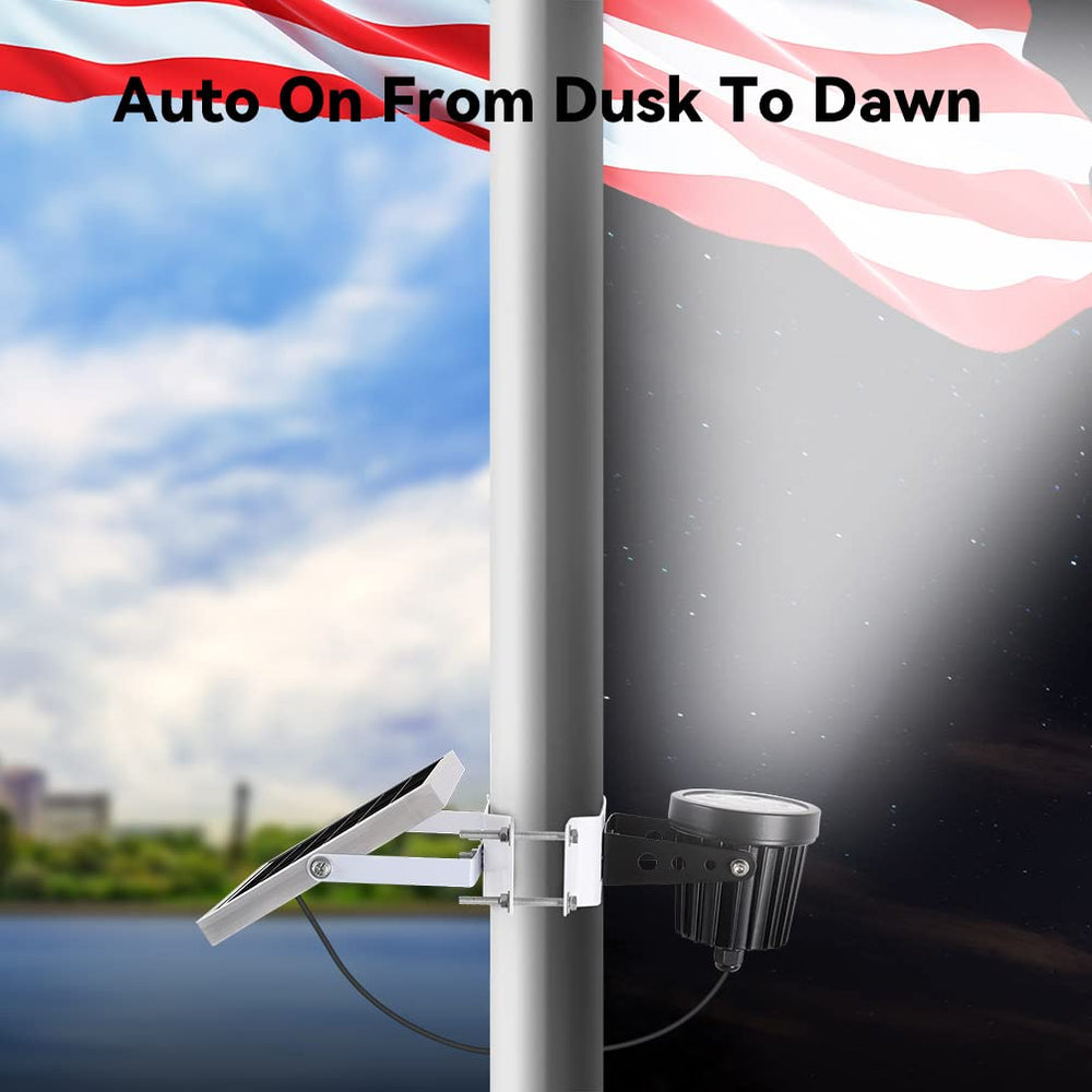 Joylight Solar Flag Pole Light packaging and accessories