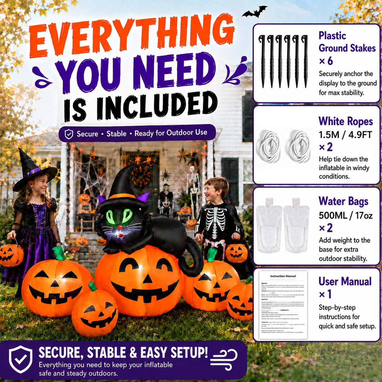 JoyParcel 5FT inflatable Halloween decoration in garden