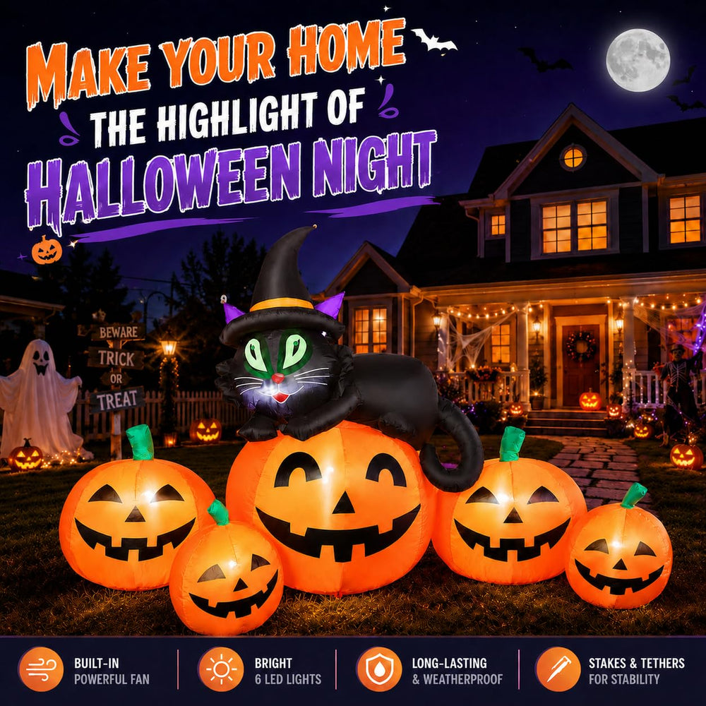 JoyParcel Halloween inflatable pumpkins with air blower setup