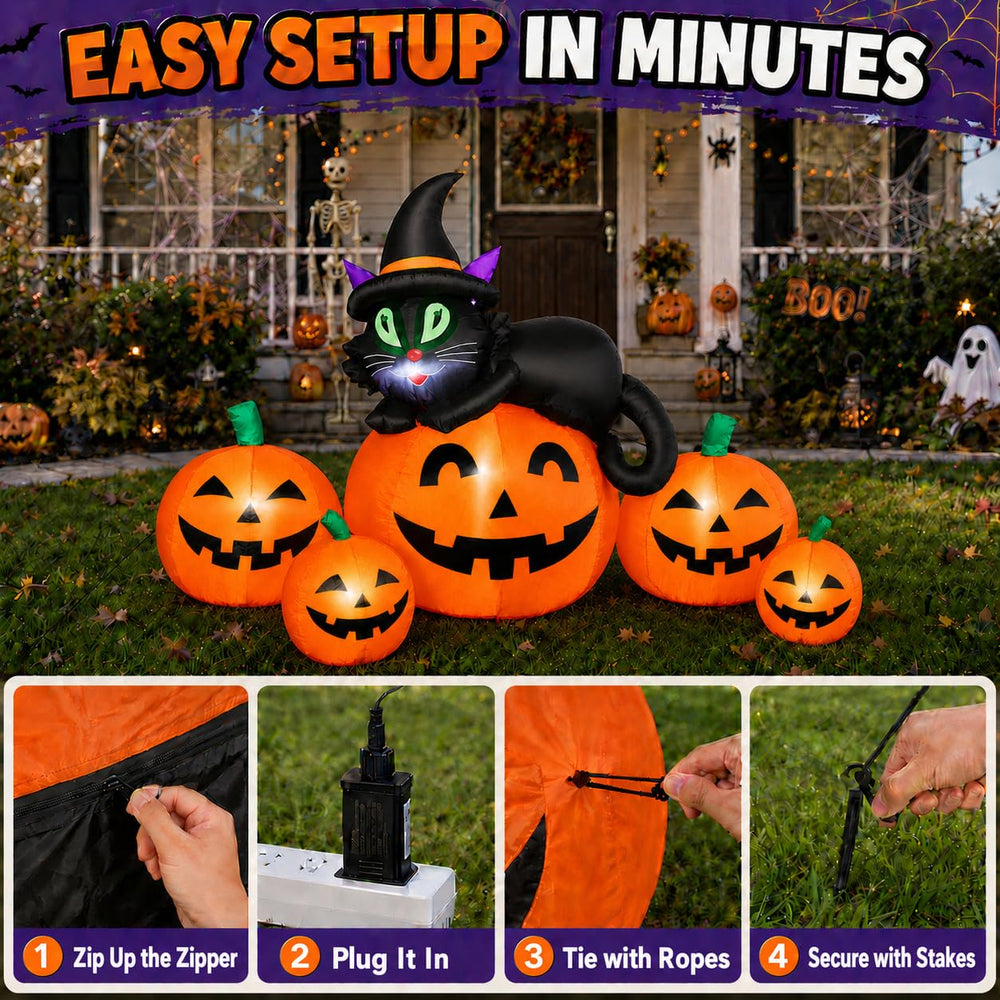 JoyParcel inflatable Halloween decor with anchoring accessories