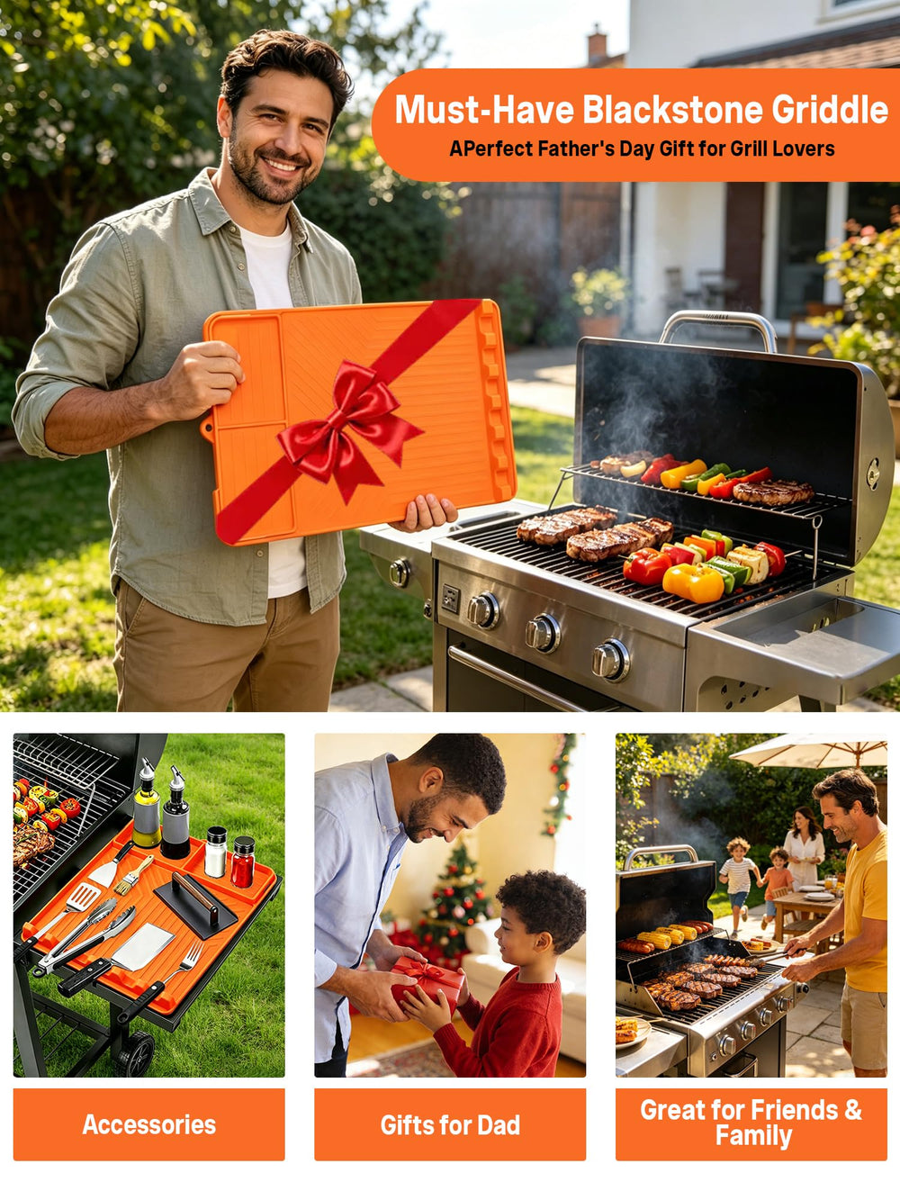 JoySil Rollable Silicone Grill Mat in use during outdoor BBQ