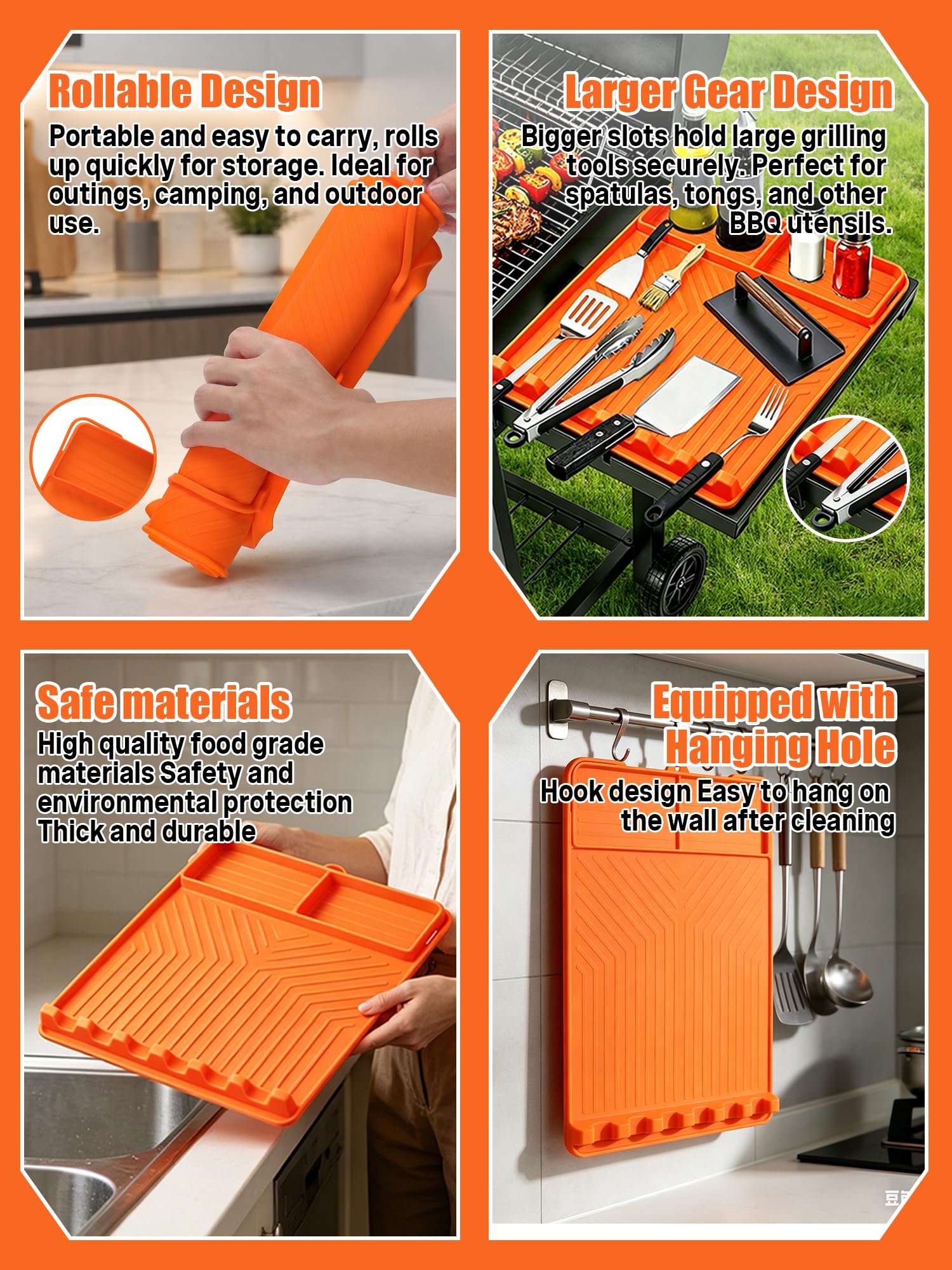 JoySil silicone grill mat packed for camping trip