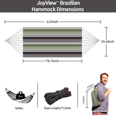 JoyView Brazilian Hammock hanging in a garden
