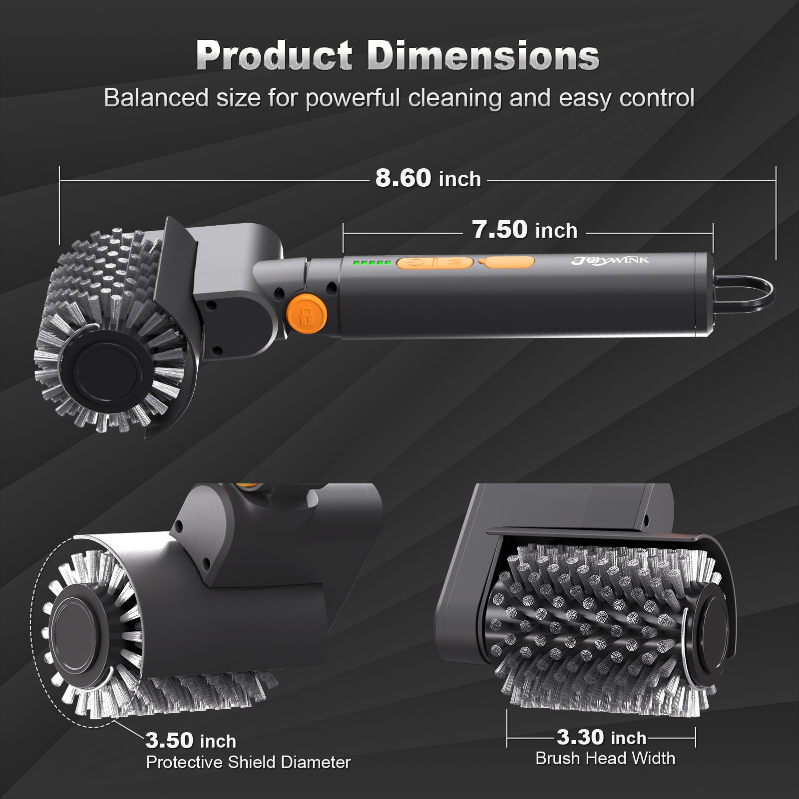 JOYWINK Electric Grill Brush displayed on a grill