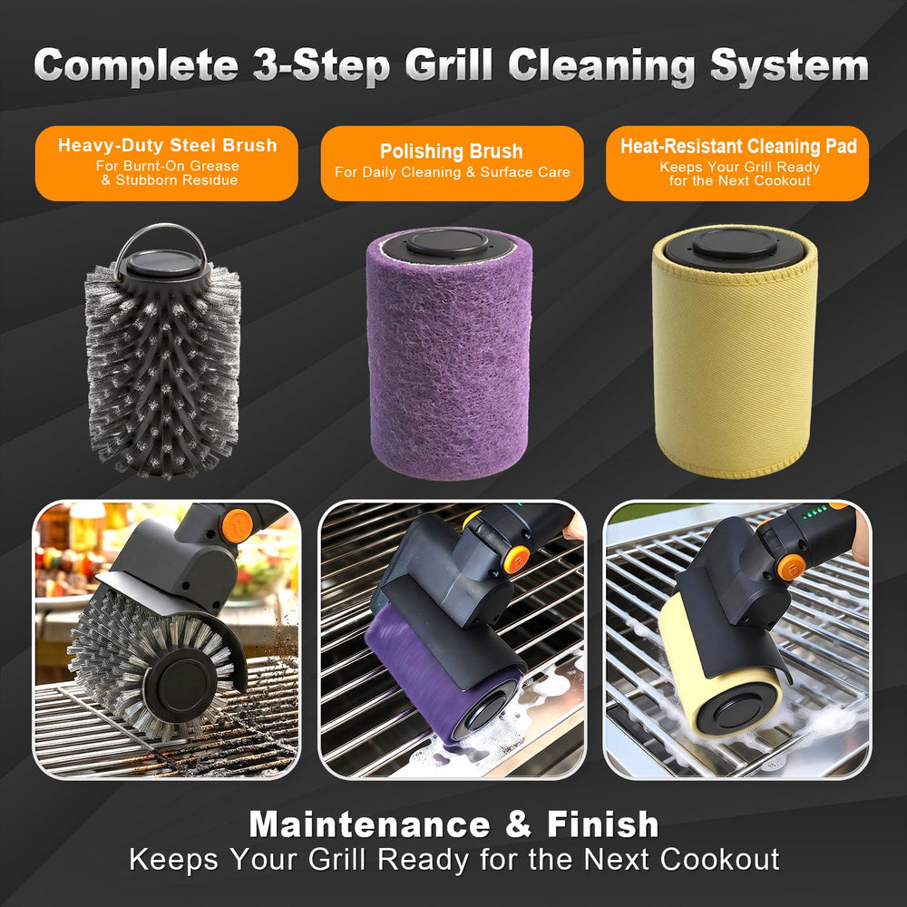 JOYWINK Electric Grill Brush with heat resistant mat