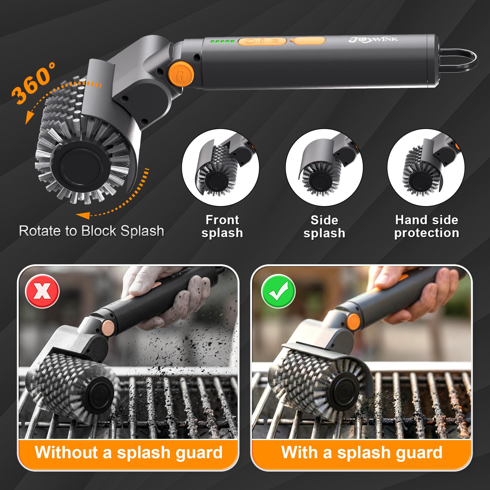 JOYWINK Electric Grill Brush with polishing pad