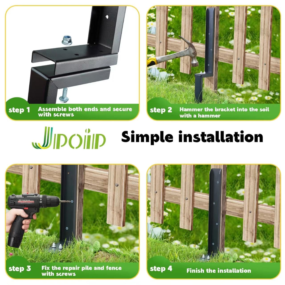 JPOIP fence repair stake installed in soil