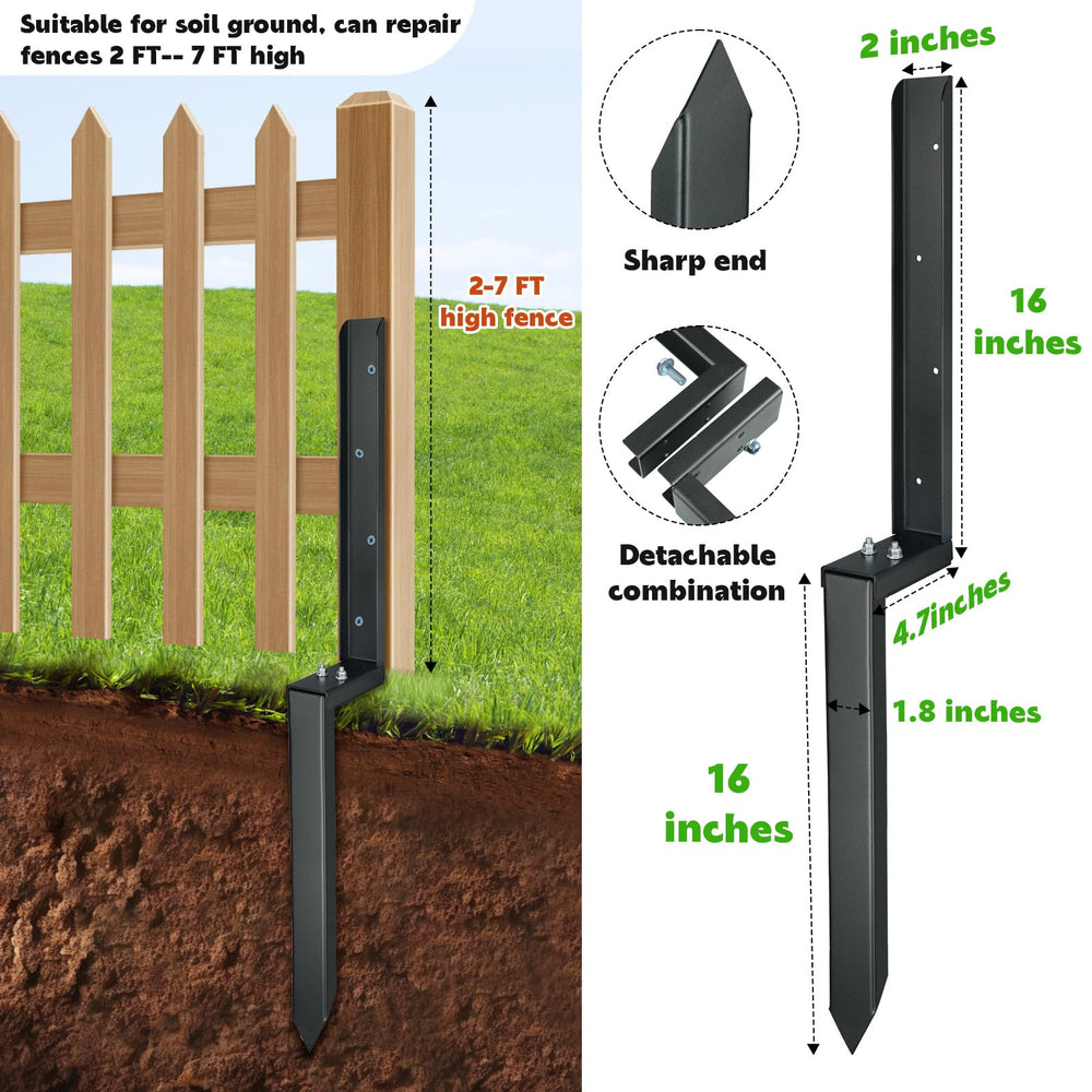 JPOIP fence repair stake with black powder coating