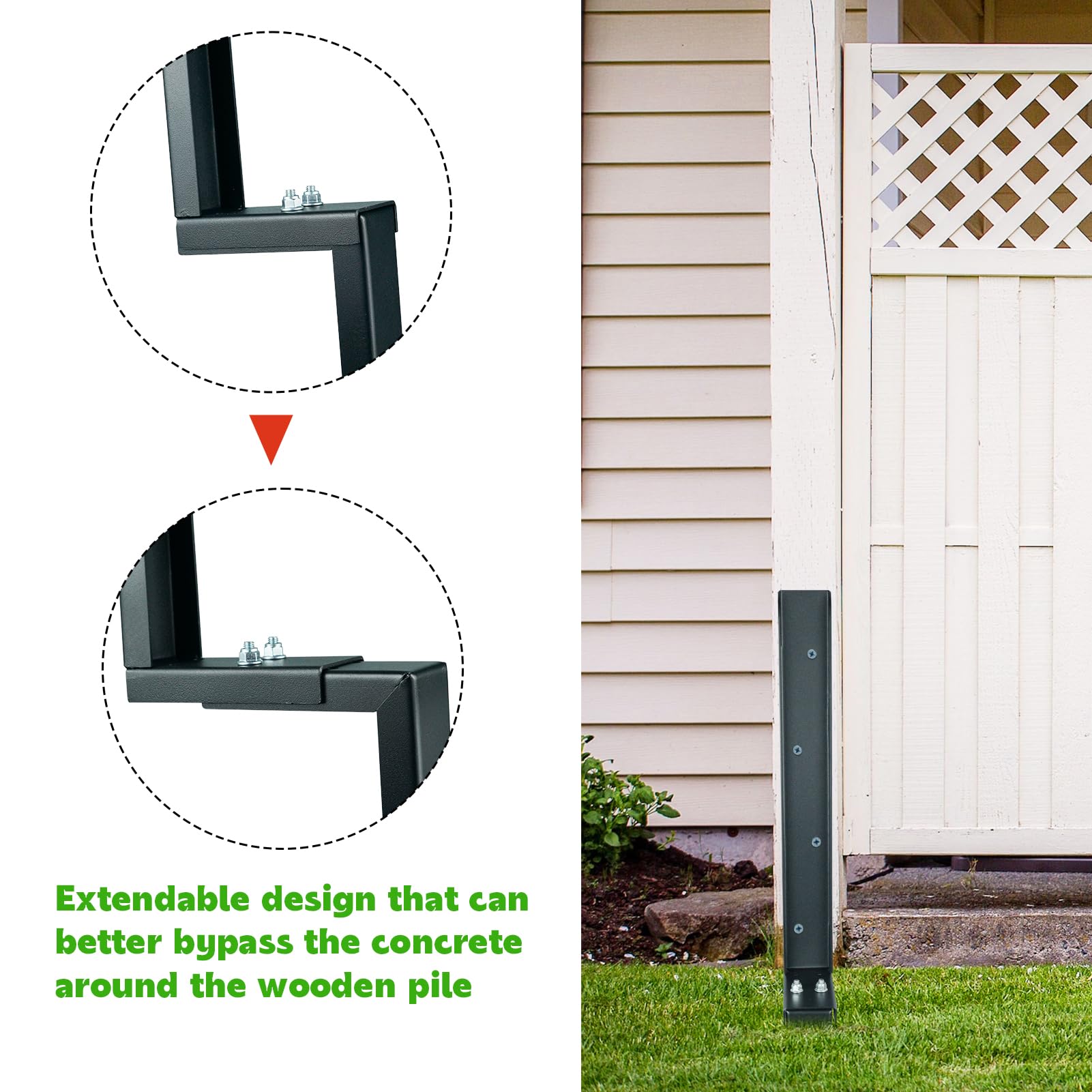JPOIP H-shaped fence stake for sloped areas