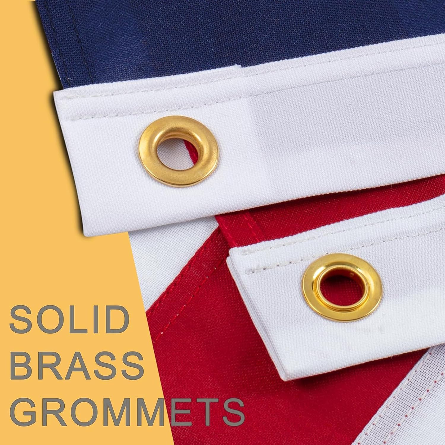 JPorton American Flag showing brass grommets and stitching