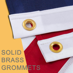 JPorton American Flag showing brass grommets and stitching