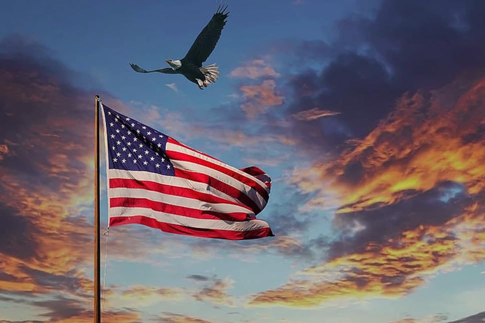 JPorton American Flag waving in the wind outdoors