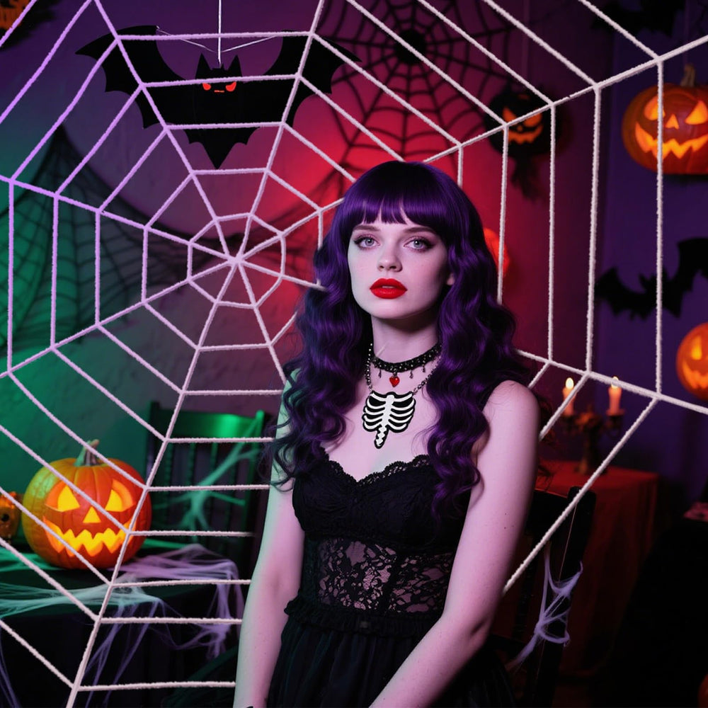 Jremreo spider web decoration in a Halloween setup