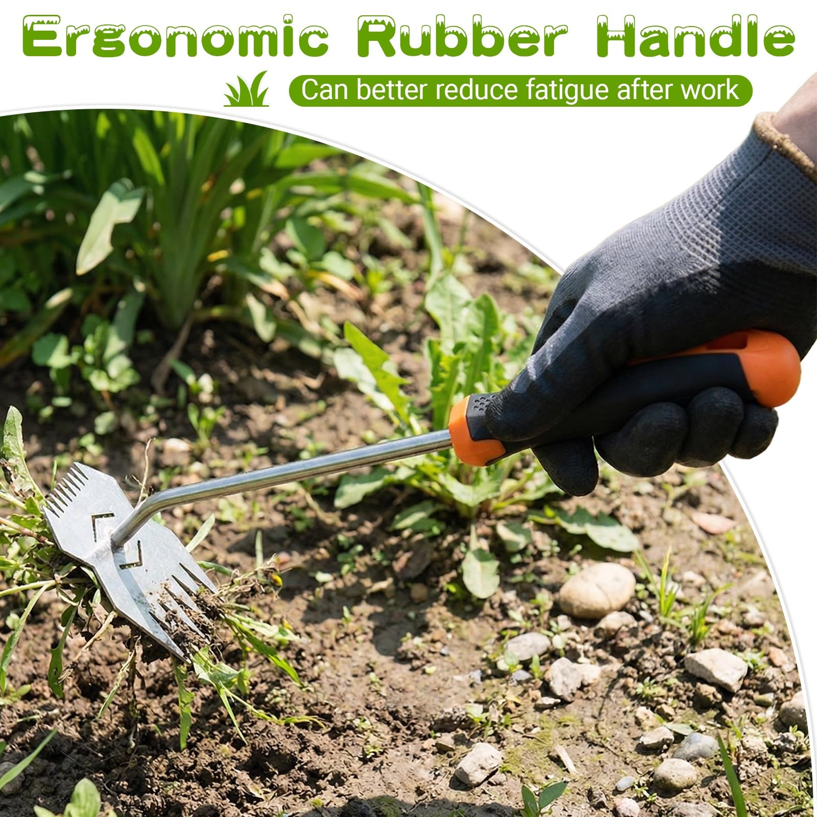 JRKJQBV Weed Puller Tool in a vegetable garden