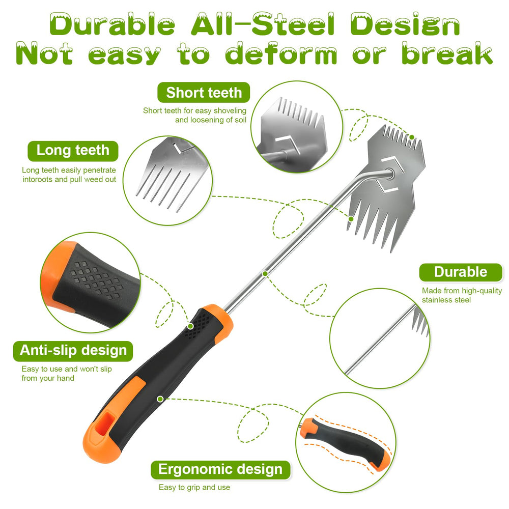 JRKJQBV Weed Puller Tool in use in a garden setting