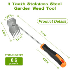 JRKJQBV Weed Puller Tool showing rubber handle and weeding tip