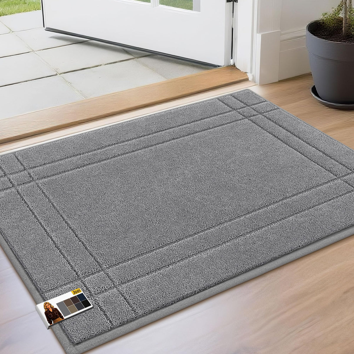 JSEI 20x32 light grey door mat front view
