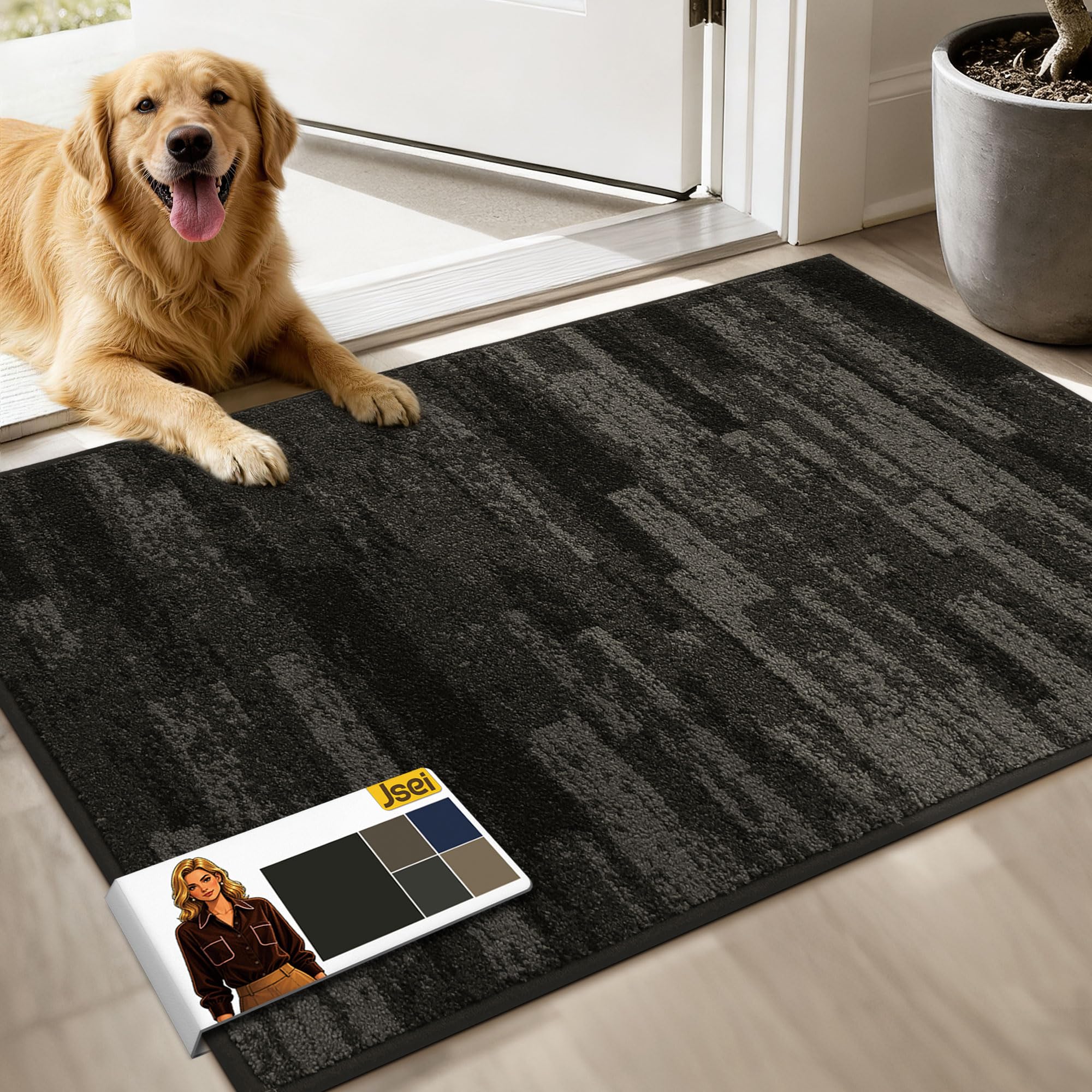 JSEI Dirt Trapper Door Mat 24x36 dark gray front view