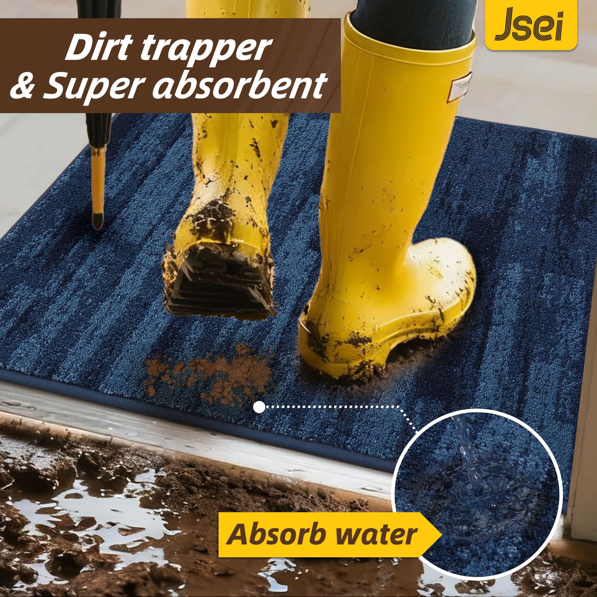 JSEI Dirt Trapper Door Mat non-slip backing detail