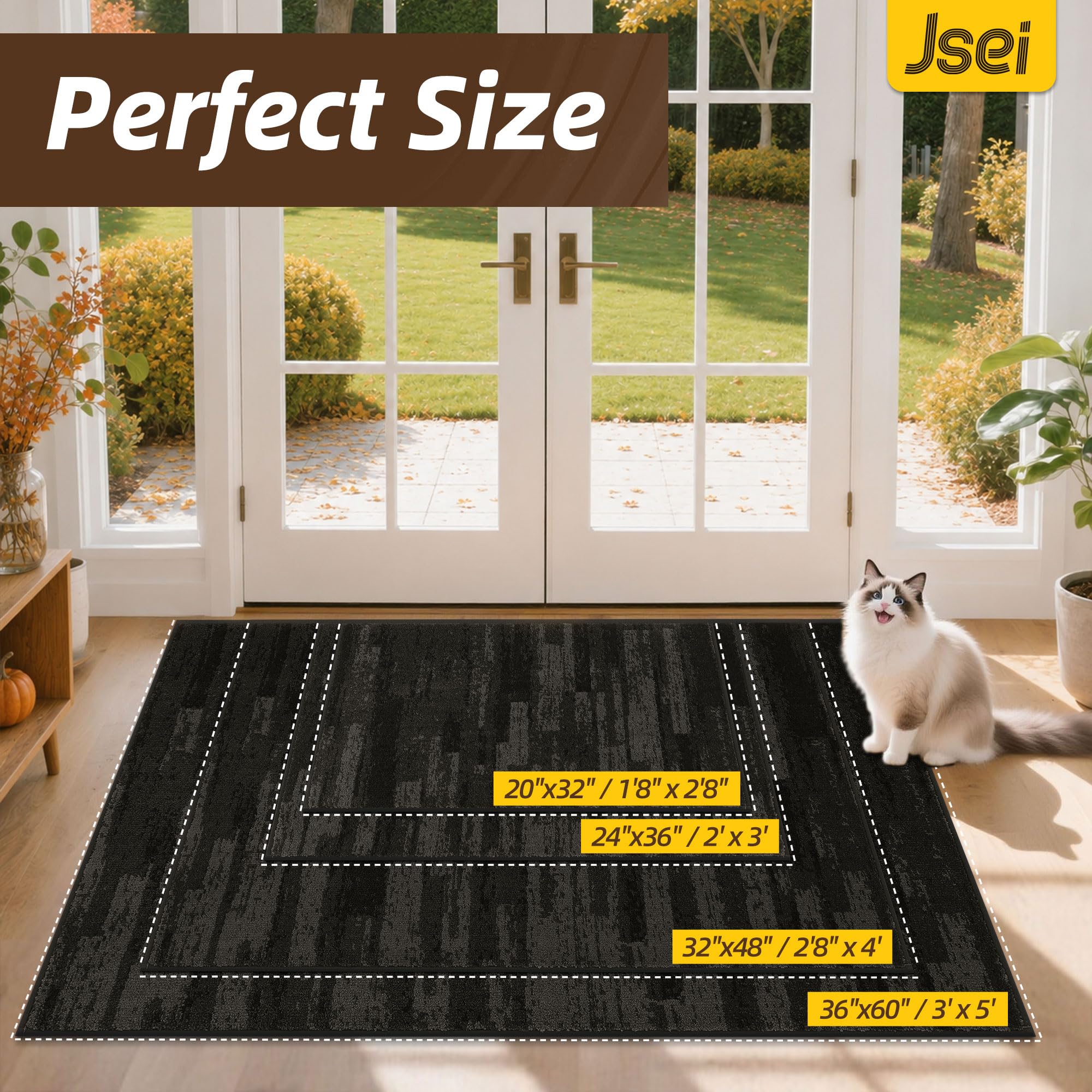 JSEI Dirt Trapper Door Mat with decorative patterns