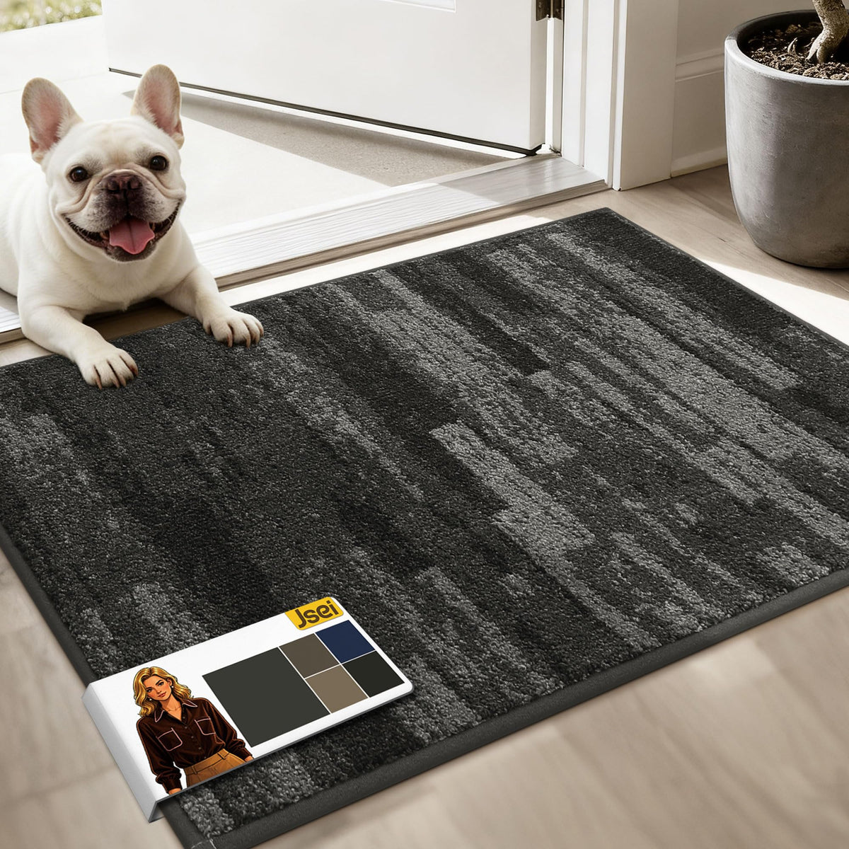 JSEI Dirt Trapper Doormat light gray front view