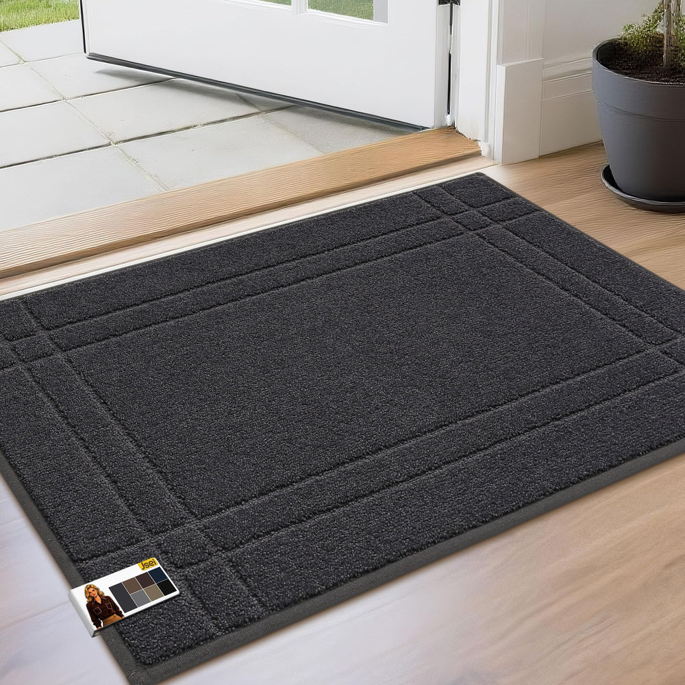 JSEI Door Mat 20"x32" front view in dark grey