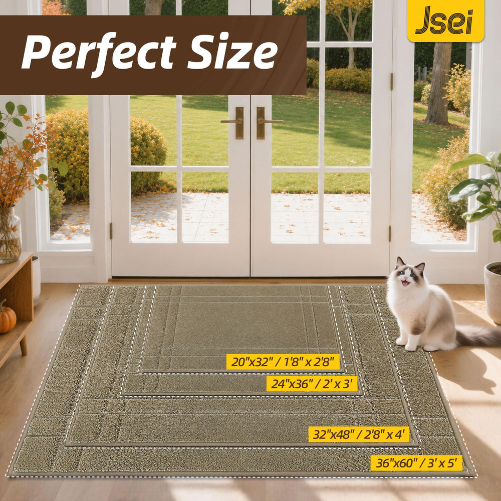 JSEI Door Mat 24x36 beige close-up of the texture