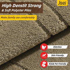 JSEI Door Mat 24x36 beige showing the non-slip backing