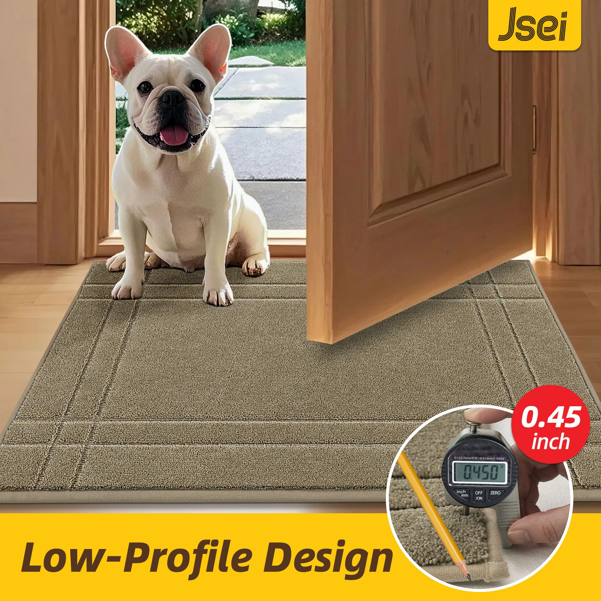 JSEI Door Mat 24x36 beige with pet paws on it