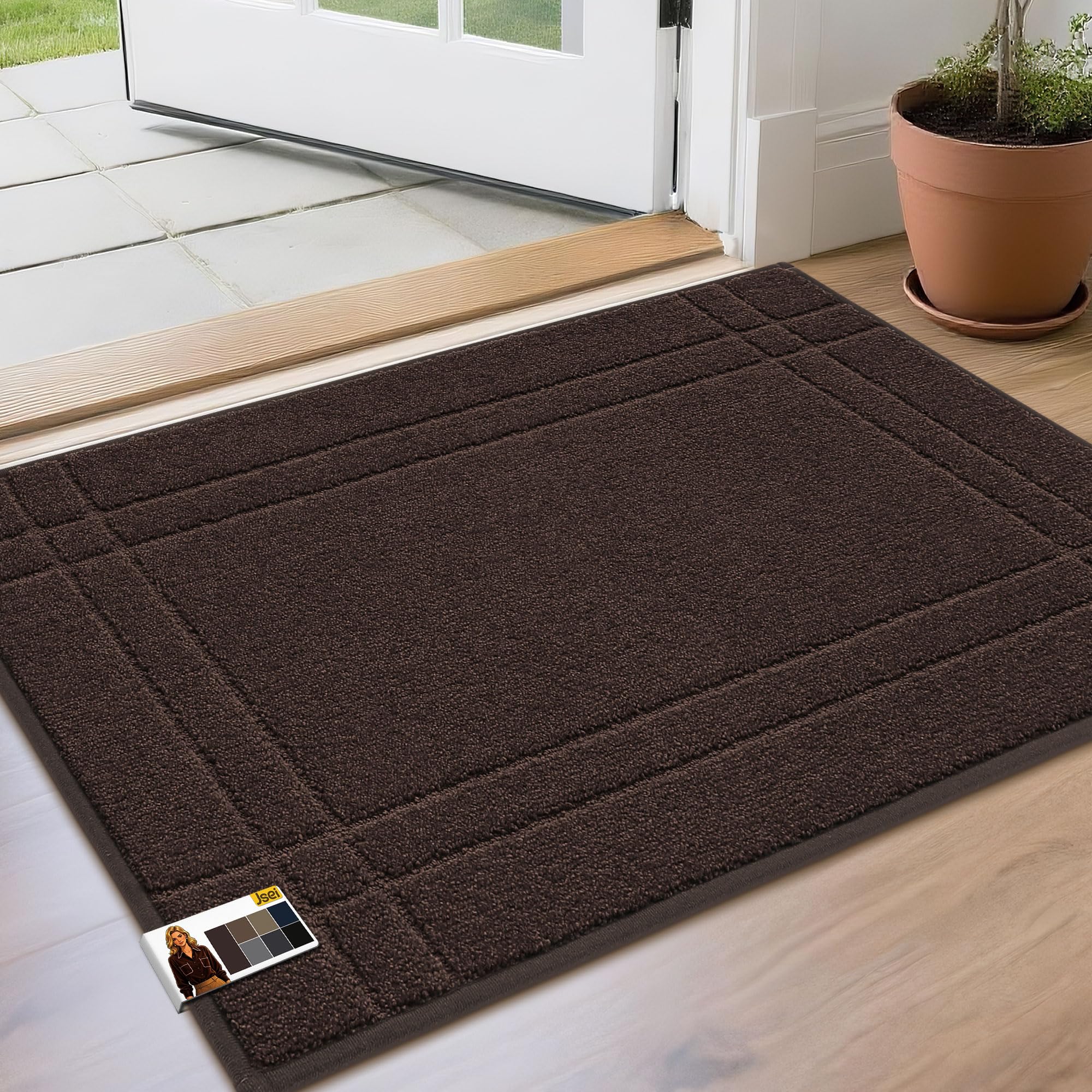 JSEI Door Mat 24x36 brown front view