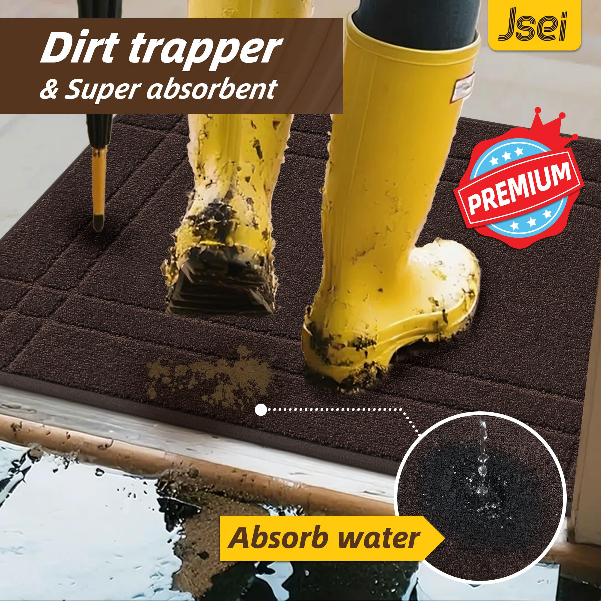 JSEI Door Mat 24x36 brown in hallway