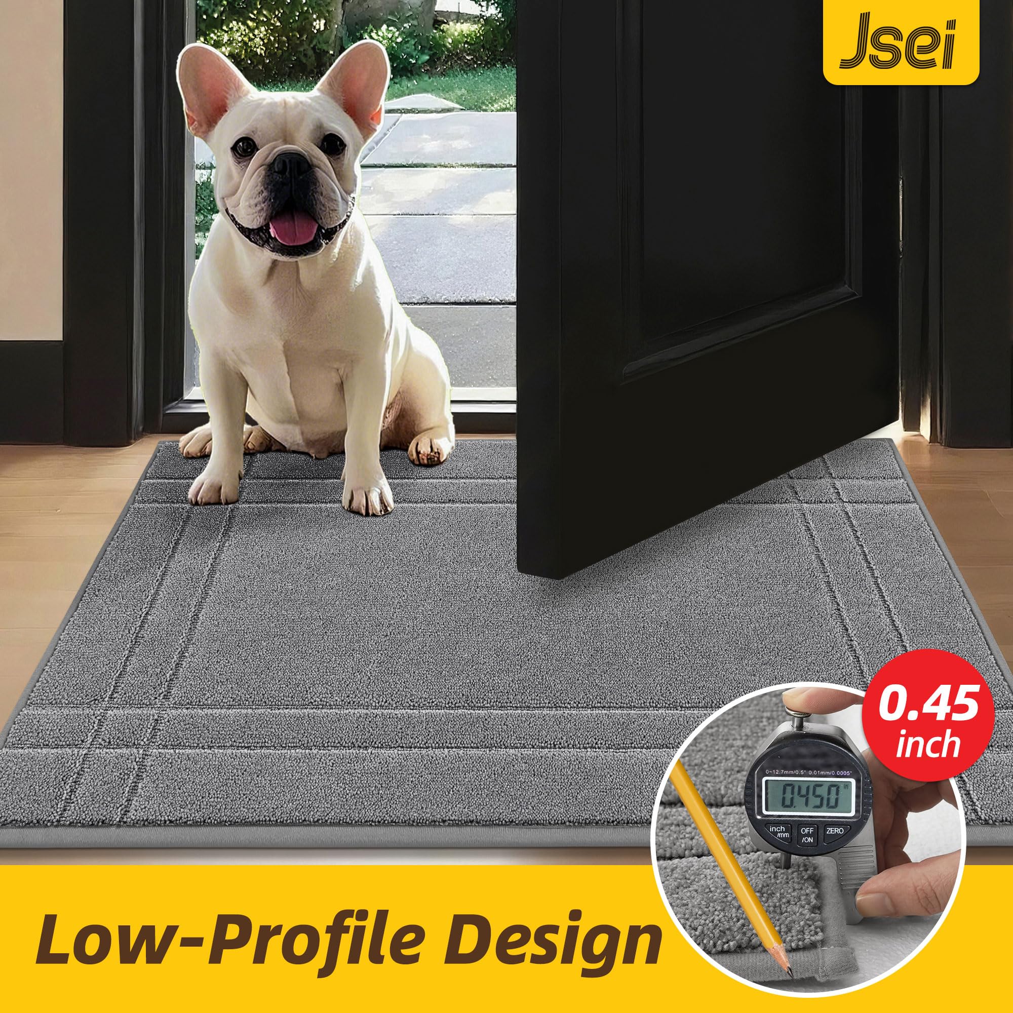 JSEI Door Mat 24x36 light grey cleaning process