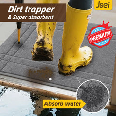 JSEI Door Mat 24x36 light grey side view