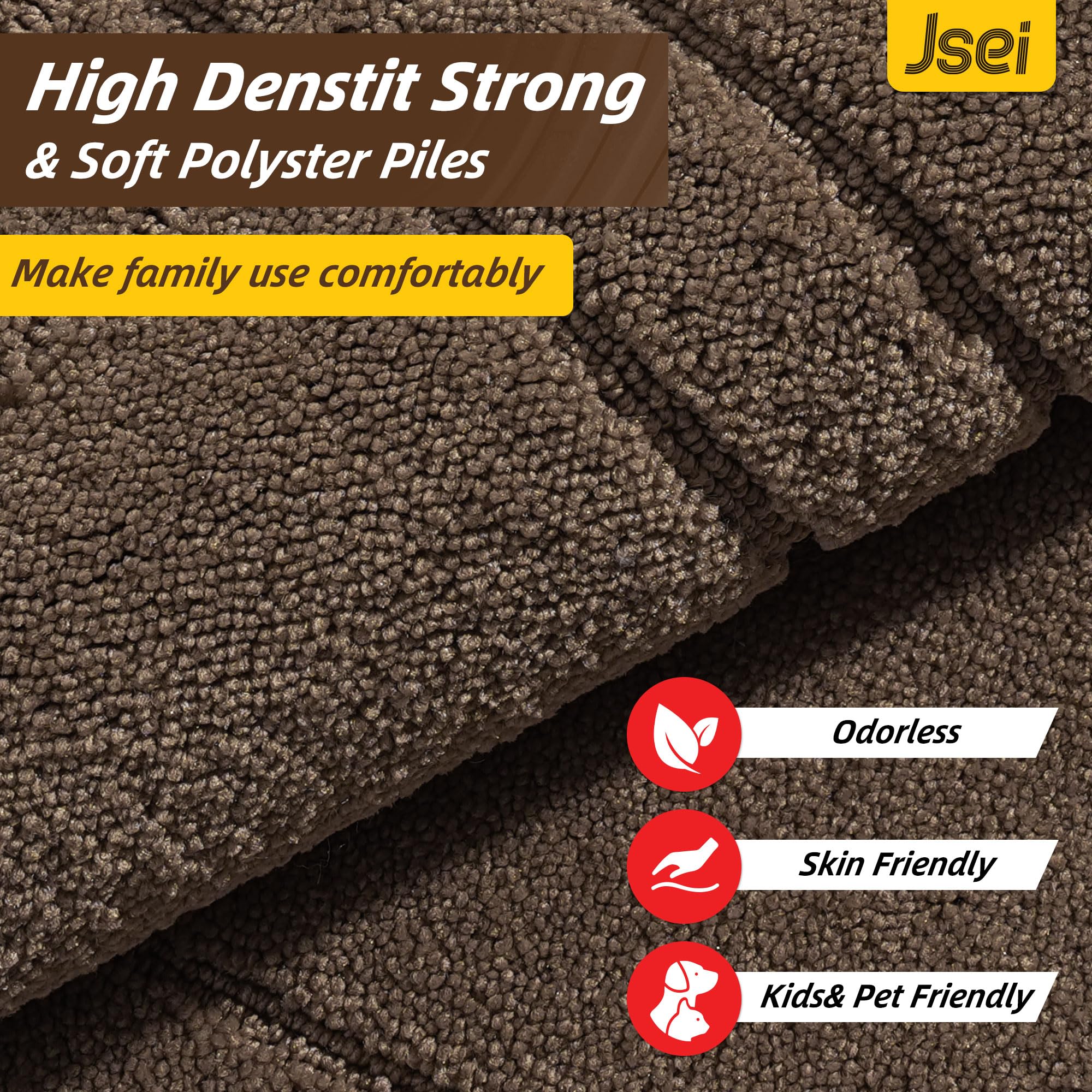 JSEI Door Mat 32x48 Light Brown in entryway setting
