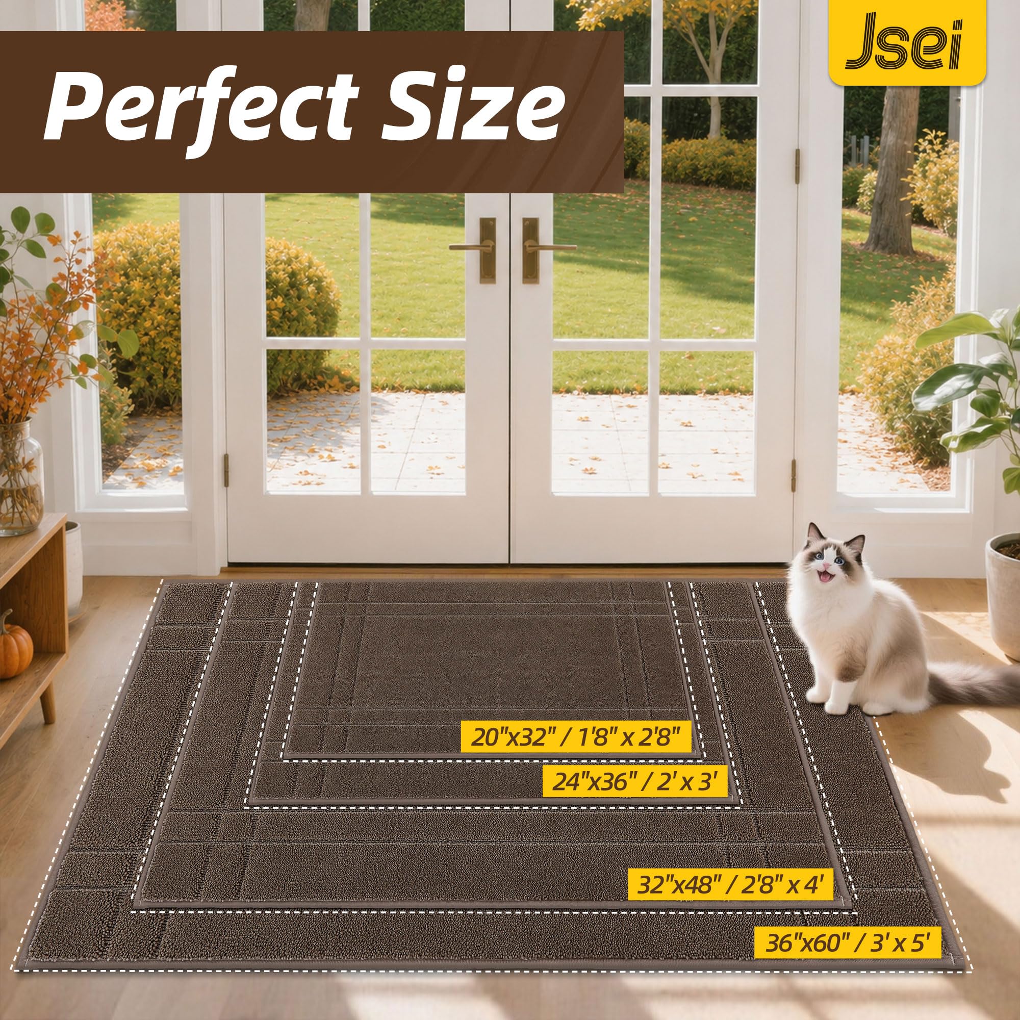 JSEI Door Mat 32x48 Light Brown side view