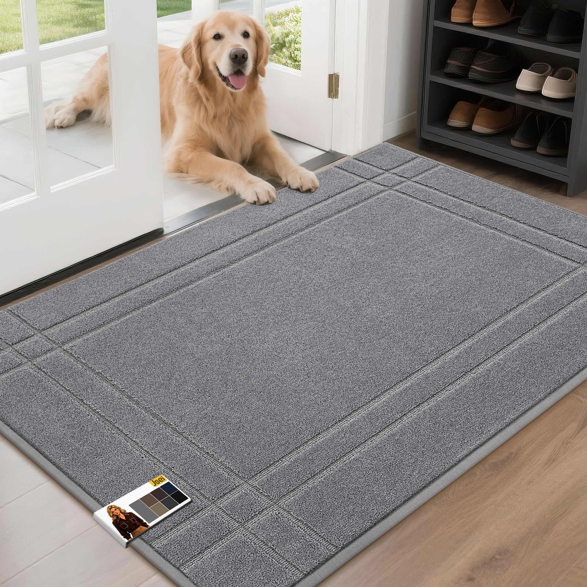 JSEI Door Mat 32x48 light grey front view