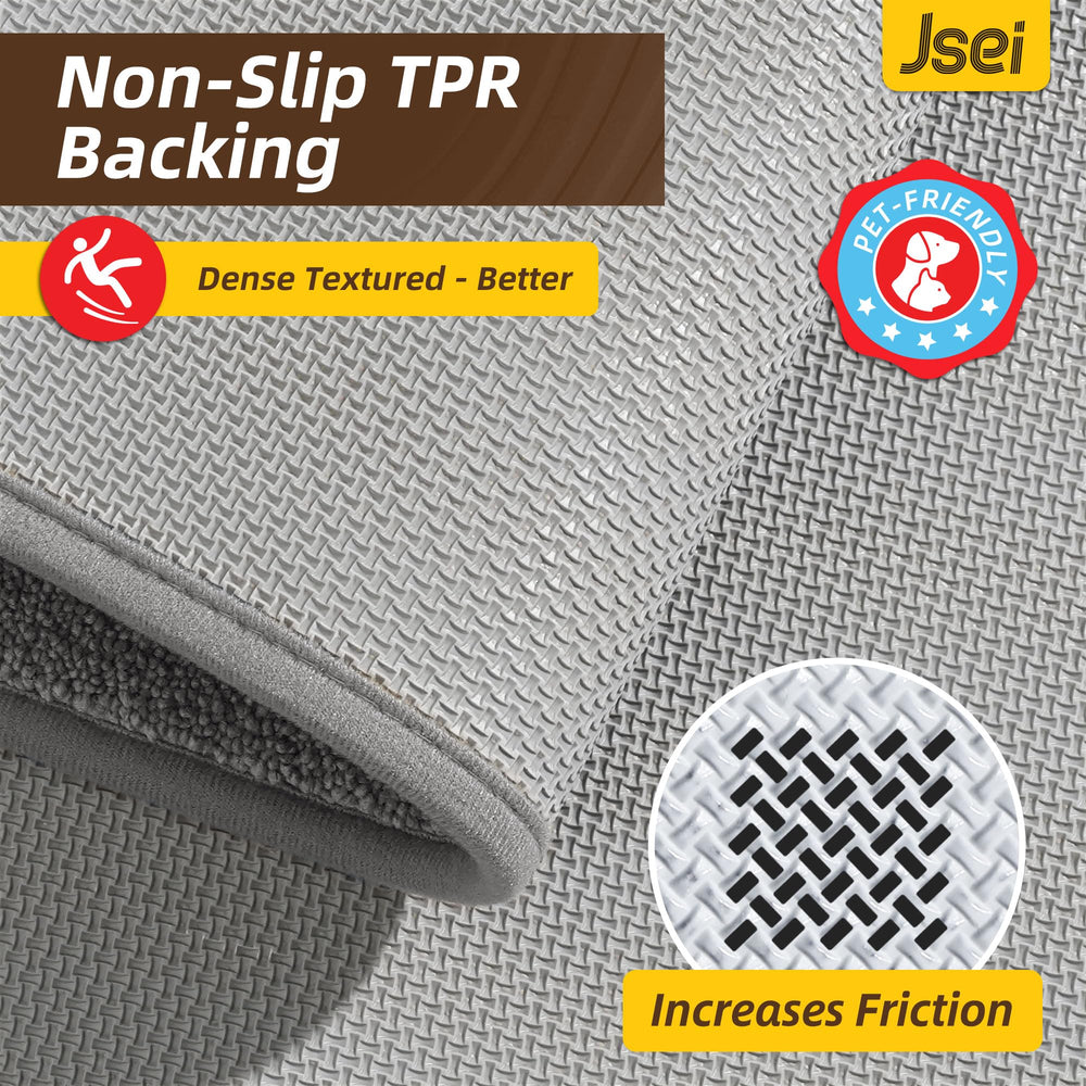JSEI Door Mat 32x48 light grey showing non-slip backing