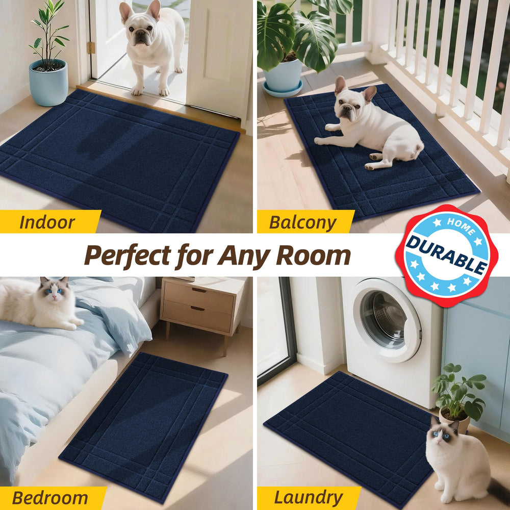 JSEI Door Mat 36x60 navy blue packaging view