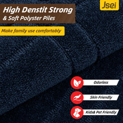 JSEI Door Mat 36x60 navy blue showing non-slip backing