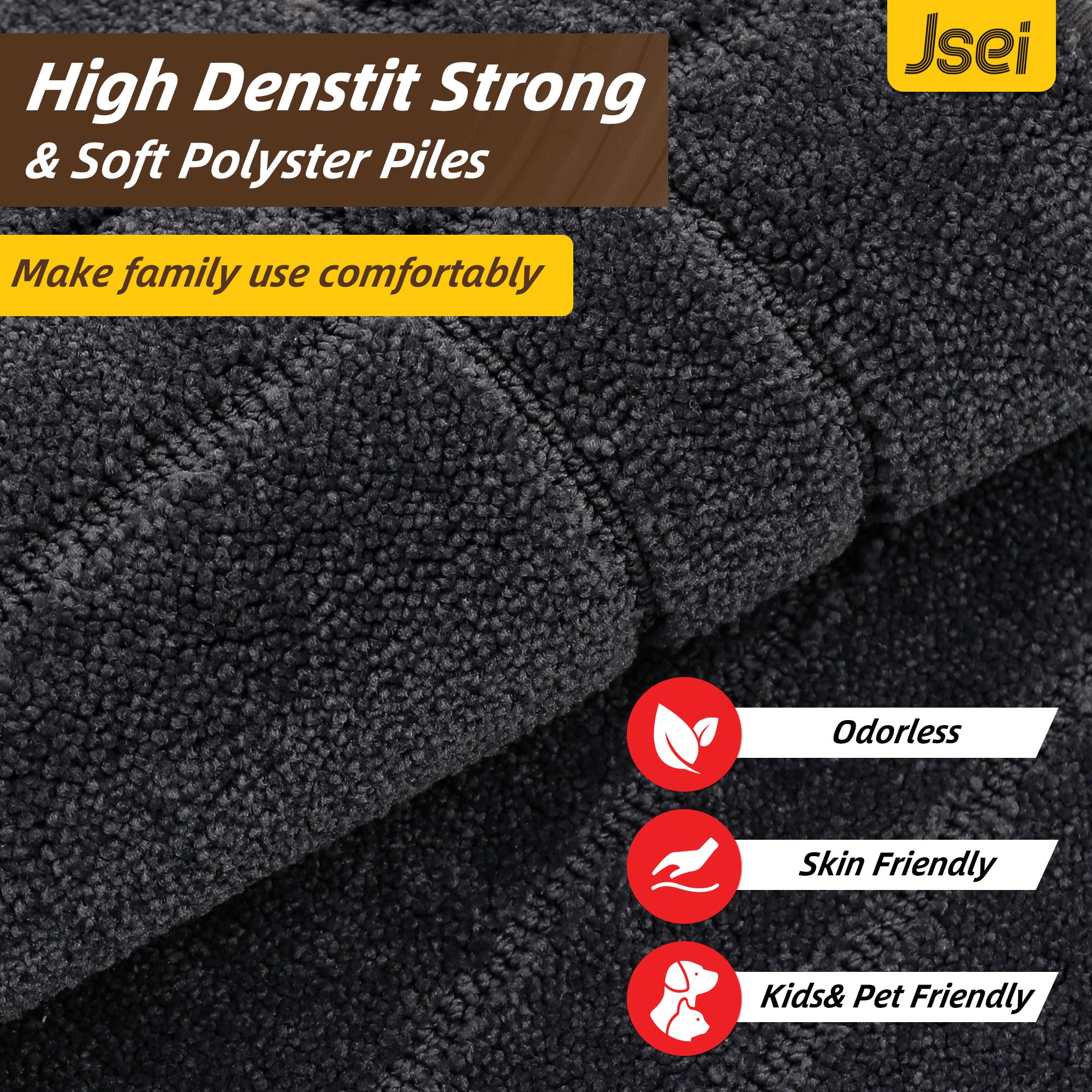 JSEI Door Mat non-slip TPR backing