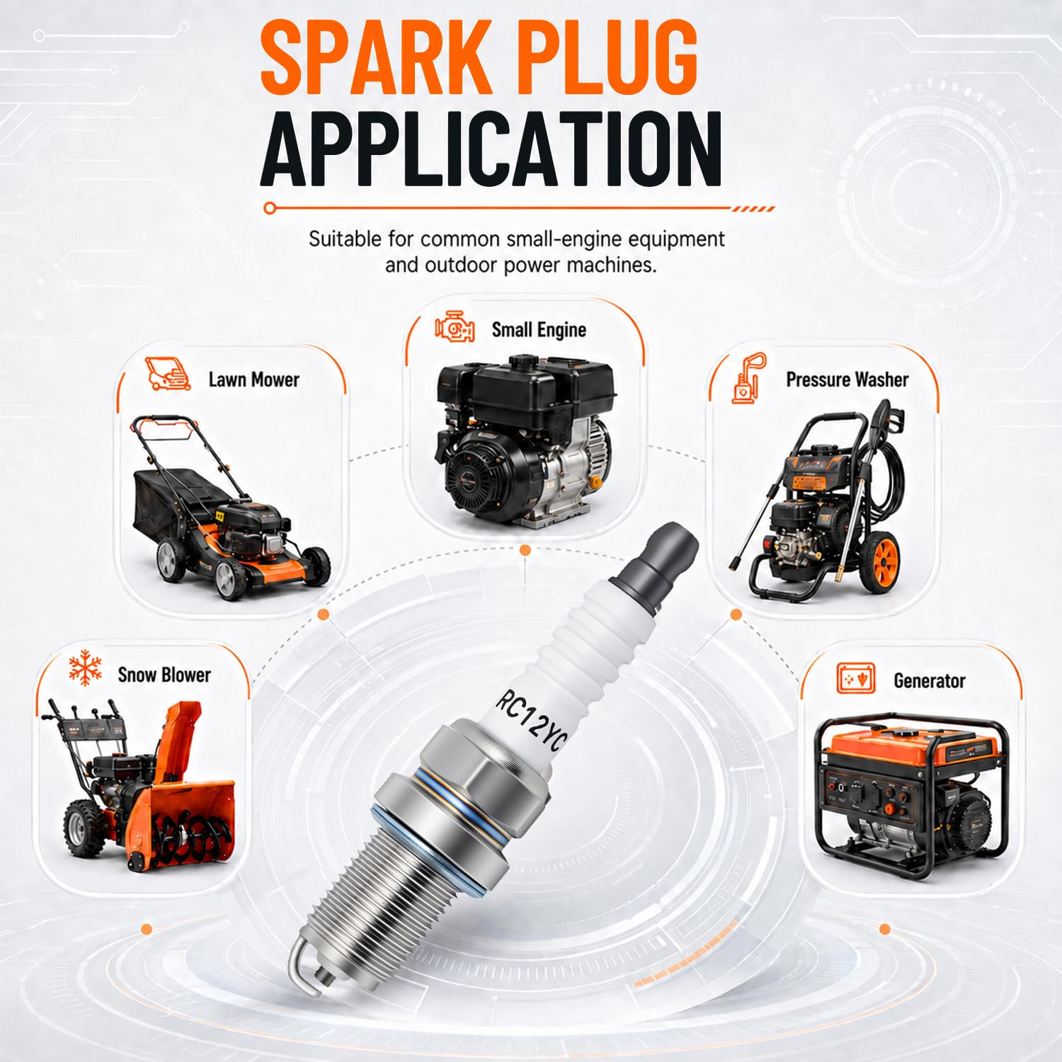 JSIERLUOV Spark Plug compatibility list on the box