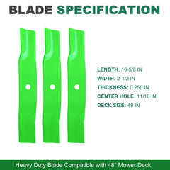 JSXDNWYJ 48" Lawn Mower Blade side view
