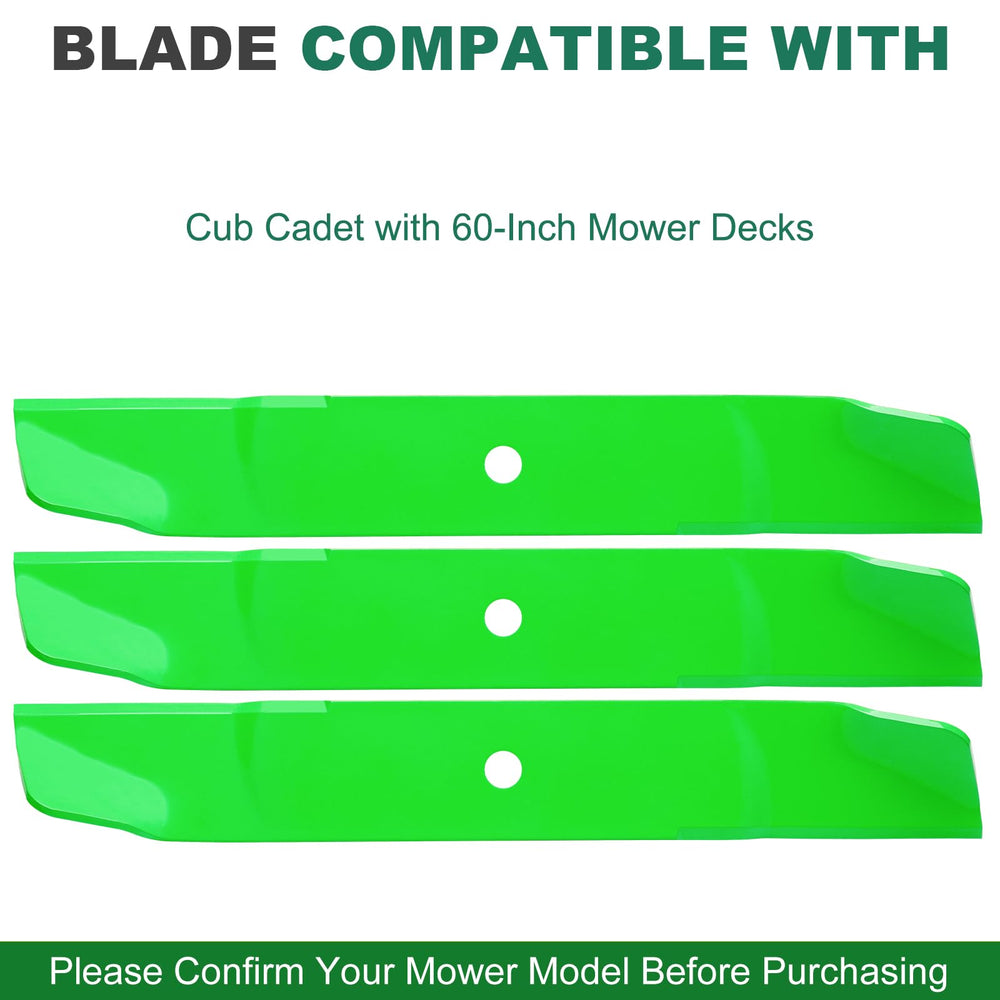JSXDNWYJ 60-inch blades showing compatibility with Cub Cadet